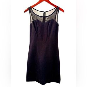 Guess Black Mesh Panel Sheath Mini Dress